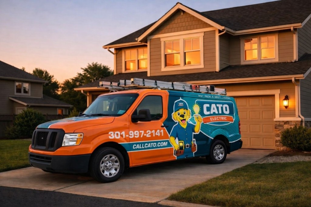 Cato Electric service van parked in a residential driveway